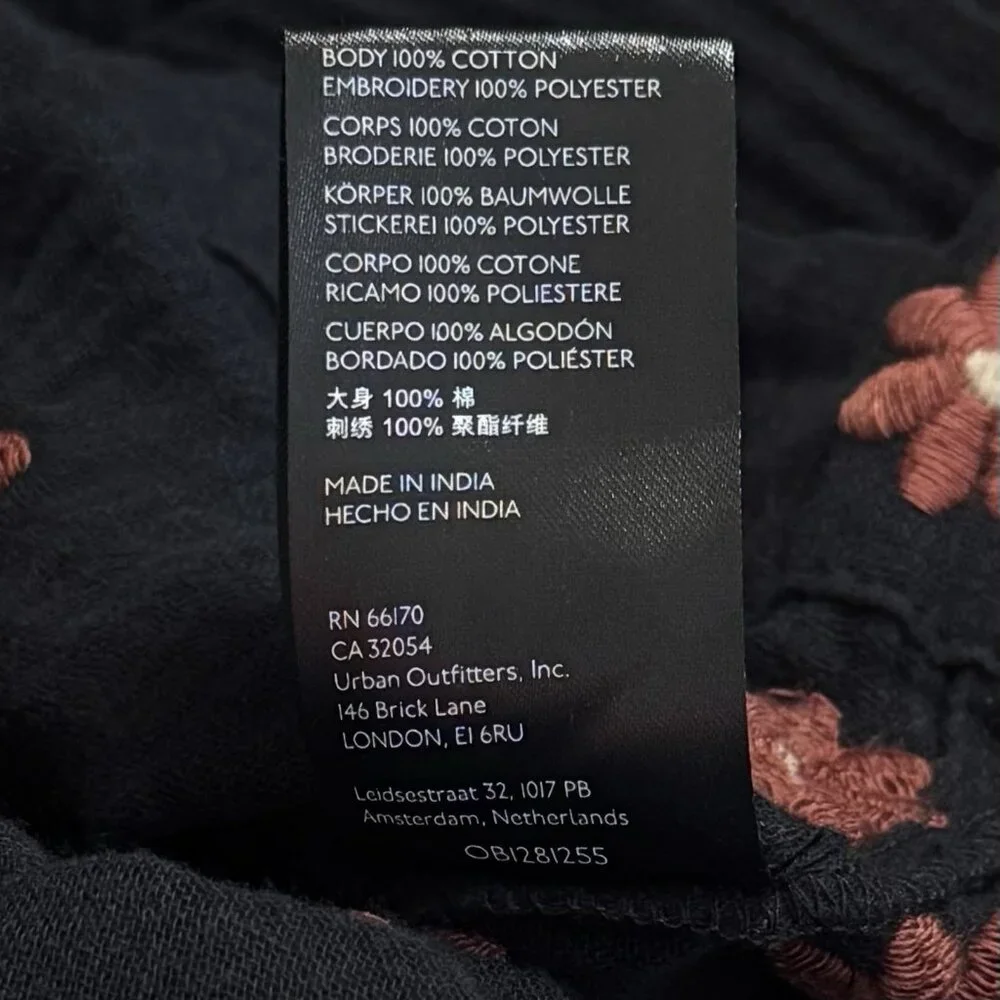 Free People‎ Dahlia Embroidered Maxi Dress Puff Sleeve Cottagecore Milk Maid M - Picture 11 of 13